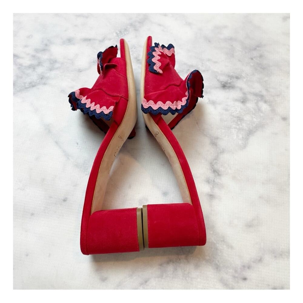 Loeffler Randall Vera Suede Ric Rac Slide Sandals 9.5 - Picture 9 of 11